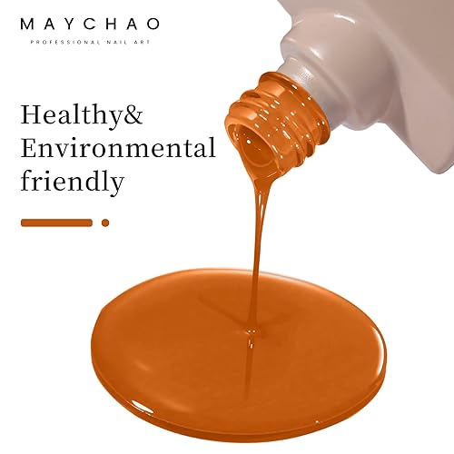 Miniatura 2 de MAYCHAO Esmalte de uñas de gel de 0.5 fl oz, 1 unidad de esmalte de gel de calabaza de otoño, esmalte de uñas semipermanente con LED UV, arte de