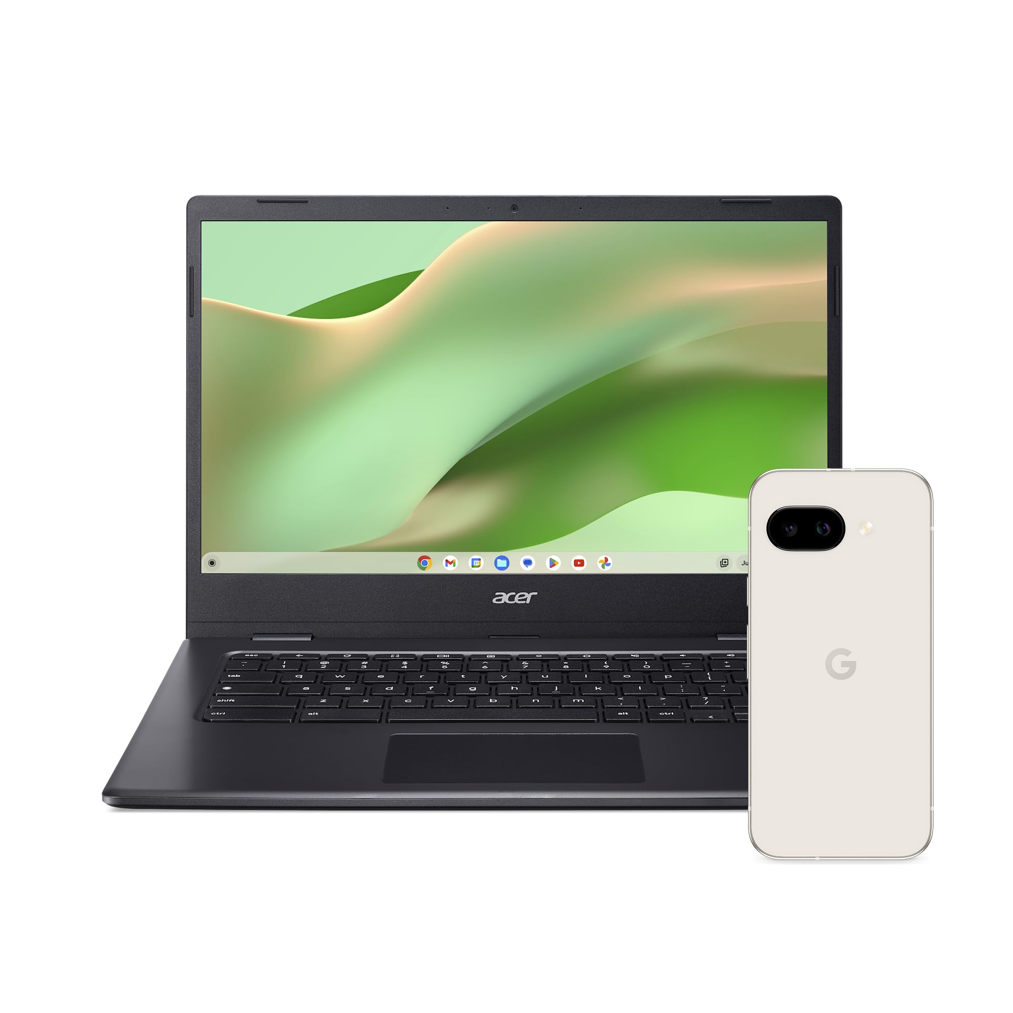 Google Pixel 9a – Smartphone Android sbloccato con fotocamera AI, batteria che dura tutto il giorno e funzioni di sicurezza avanzate – grigio creta, 128GB + Acer Chromebook 314