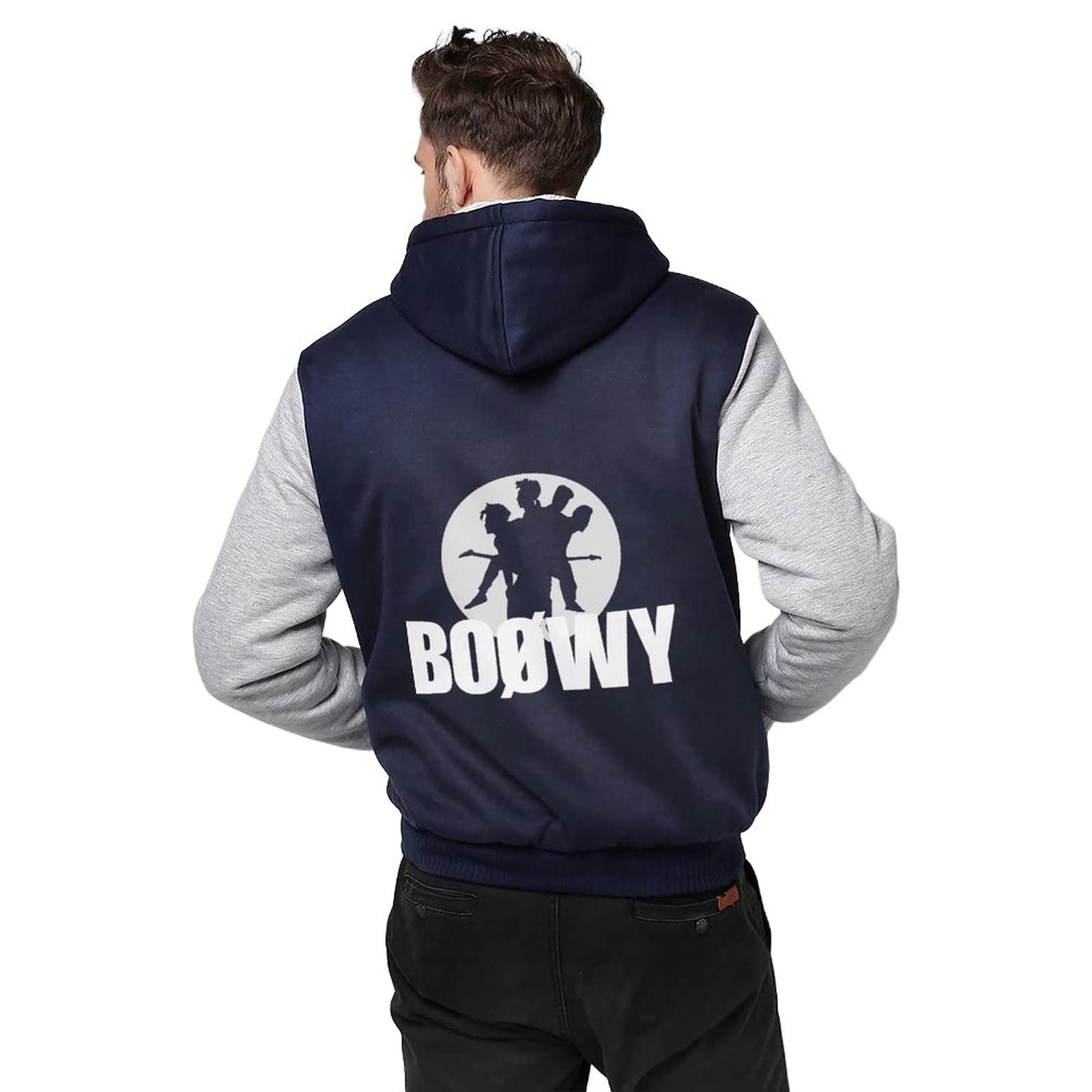 Amazon.co.jp: パーカー メンズ ボウイ Boowy Boøwy ジップアップ 裏 