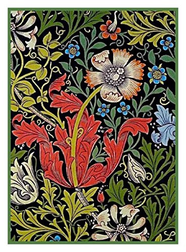 Orenco Originals William Morris Compton Flower Design Counted Cross Stitch Pattern