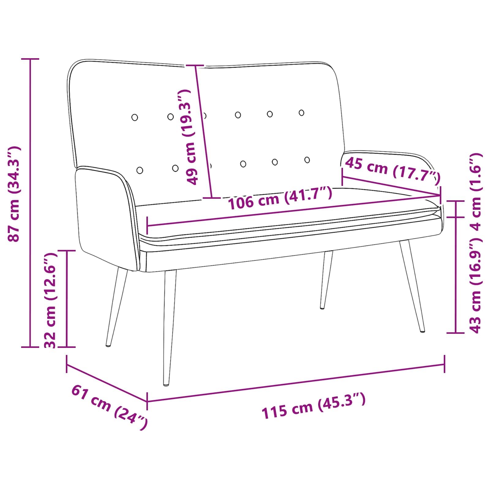 Zweisitzer Couch Dunkelbraun 115 x 61 x 87 cm Stoff mit Schlaffunktion und ausziehbarem Gästebett für Wohnzimmer, Büro, Lounge, skandinavisches, modernes Design