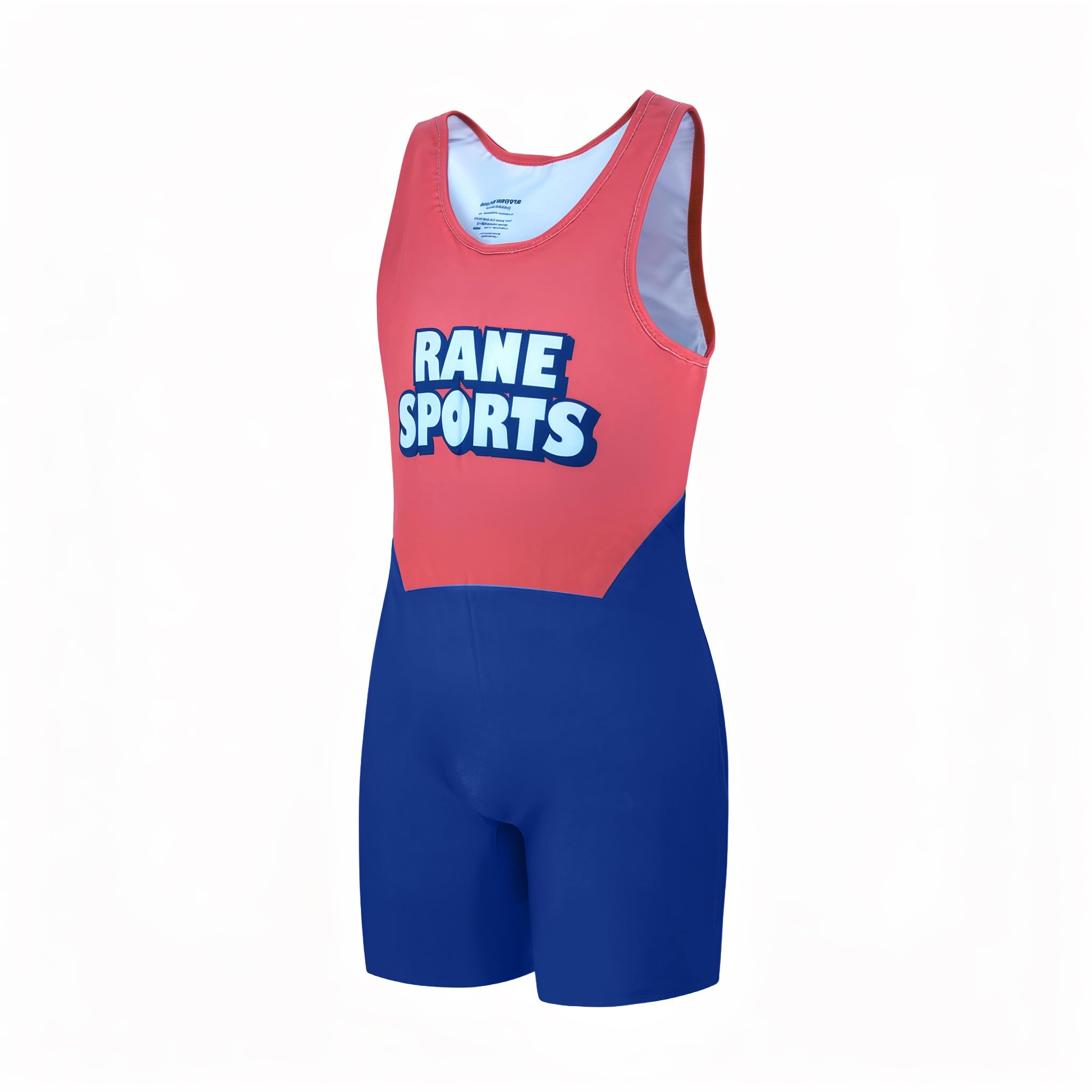 Rane Sports Men's Wrestling Singlets Athletic Supporters Tight Slim Fit Sport Bodysuit Sleeveless Wrestling Leotard Jumpsuits Weightlifting Clothes Pink hit Bule M