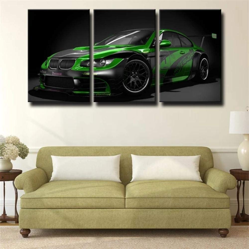 Arte del Coche BMW M3 Deportes Cuadro Paneles múltiples Tríptico 3 Piezas impresión en Lienzo Listo Colgar Impresiones Fotos sobre Lienzo Modernos Cartel Decoración