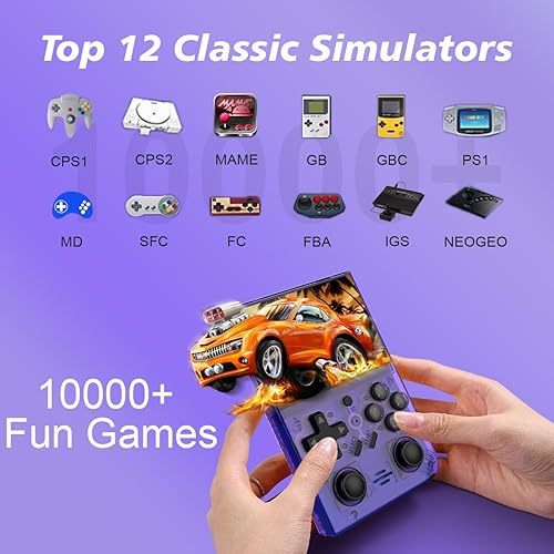 Miniatura 2 de WeLohas Dispositivo de juego retro, juegos de mano con sistema Linux, tarjeta TF 64G precargada más de 15000 videojuegos divertidos, pantalla IPS de