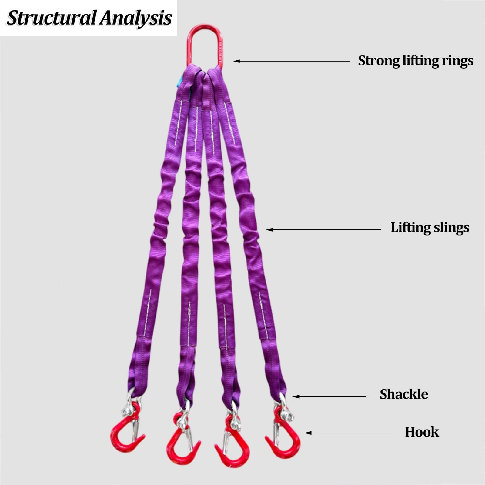 Sangles de Levage Robustes avec Crochets, Sangles de gréement en Polyester, Crochets de préhension en Acier allié, adaptées aux palans et au remorquage