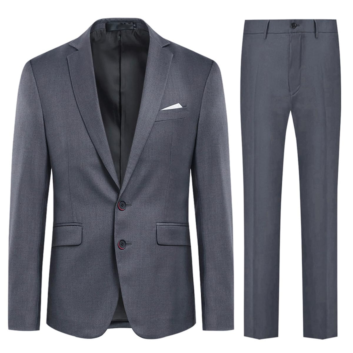 Allthemen Abito da Uomo in 2 Pezzi Tinta Unita Suit con Due Bottoni da Lavoro Business (Blazer + Pantaloni)