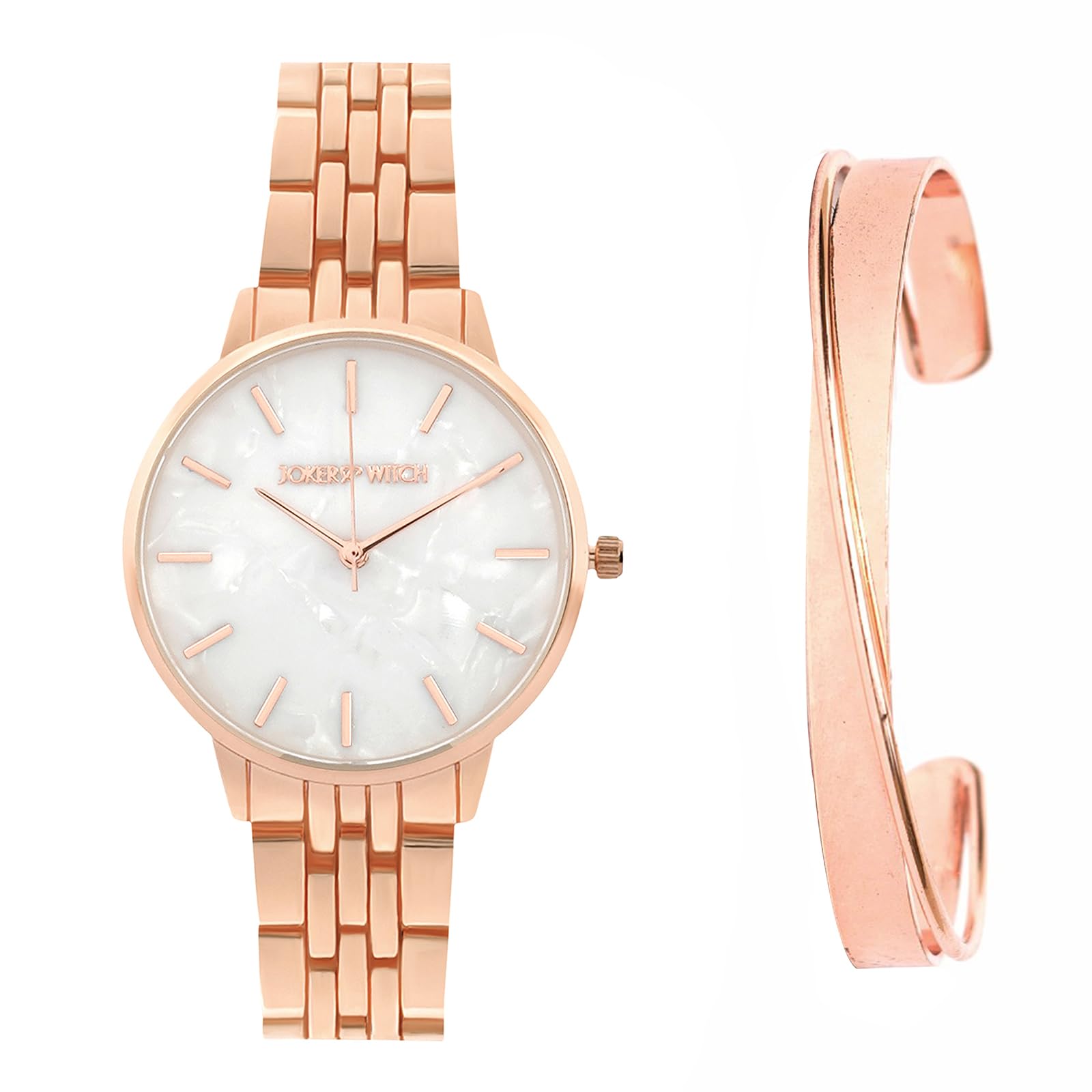 Joker & Witch Stainless Steel Women Joker&Witch Kiki Rose Gold Analogue Watch Bracelet Stack, Black Dial, Rose Gold Band (B0CCVWJ44C) Amazon Price History, Amazon Price Tracker