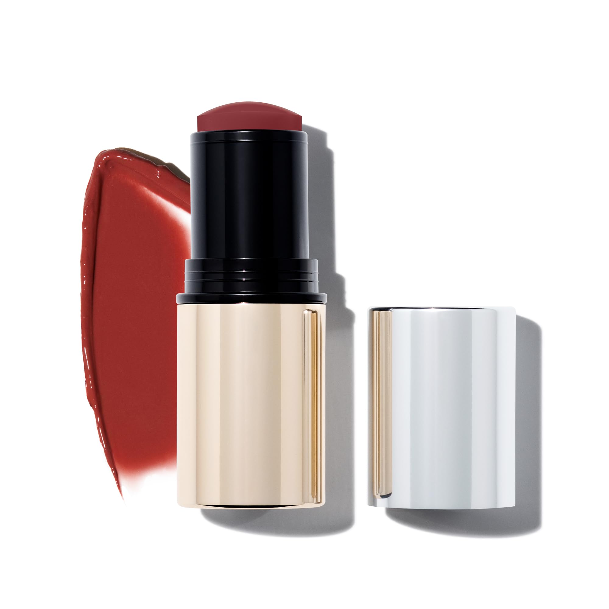 MAKE Beauty Heat Stroke Cream Blush Stick for Cheeks with Natural Hydrating Dewy Finish. Creamy Gel Blush Balm - Shade Spice, Deep Pink Nude Cheek