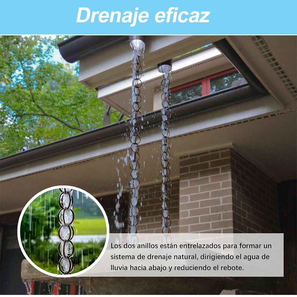 Catena Antipioggia per Grondaie, Catene della Pioggia Decorativo in Lega di Alluminio e Ferro - per Efficente Drenaggio dell'Acqua Piovana per Esterni, Casa, Giardino butterfly-10m(33ft)