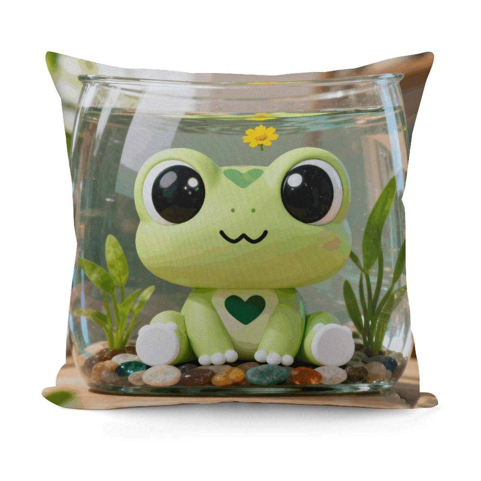 VstaDank Frog Pillow Covers Soft Plush Decorative Square Pillow Cover Modern Breathable Pillowcases Pillowcase with Invisible Zipper 18x18 Inches for Sofa Living Room