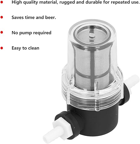 Miniatura 2 de Inline Beer Filter, Beer Inline Filter Strainer Beer Brewing Filter Beer Mesh Filter for Home Brewing 150 80 Mesh Water and Beer Filtering