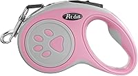 Vista 1 de Correa retráctil para perro de 16 pies, correa de nailon resistente con botón de bloqueo rápido para perros pequeños y medianos (rosa)