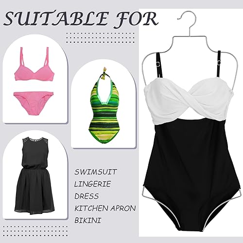 Miniatura 4 de Lounsweer Paquete de 30 perchas para traje de baño, para bikini, lencería de alambre, con forma de cuerpo completo, soporte de metal para brasieres,