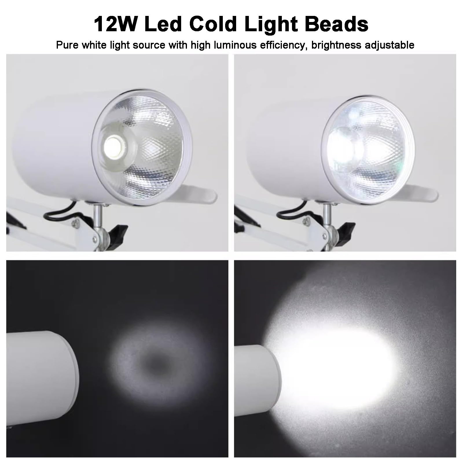 Lampada da Visita Chirurgica LED Dimmerabile da 12 W, Lampada a Luce Fredda Senza Ombre con Braccio Oscillante, Lampada per Visita Ginecologica per Chirurgia Otorinolaringoiatrica(13 * 7 cm/5 * 3 in)