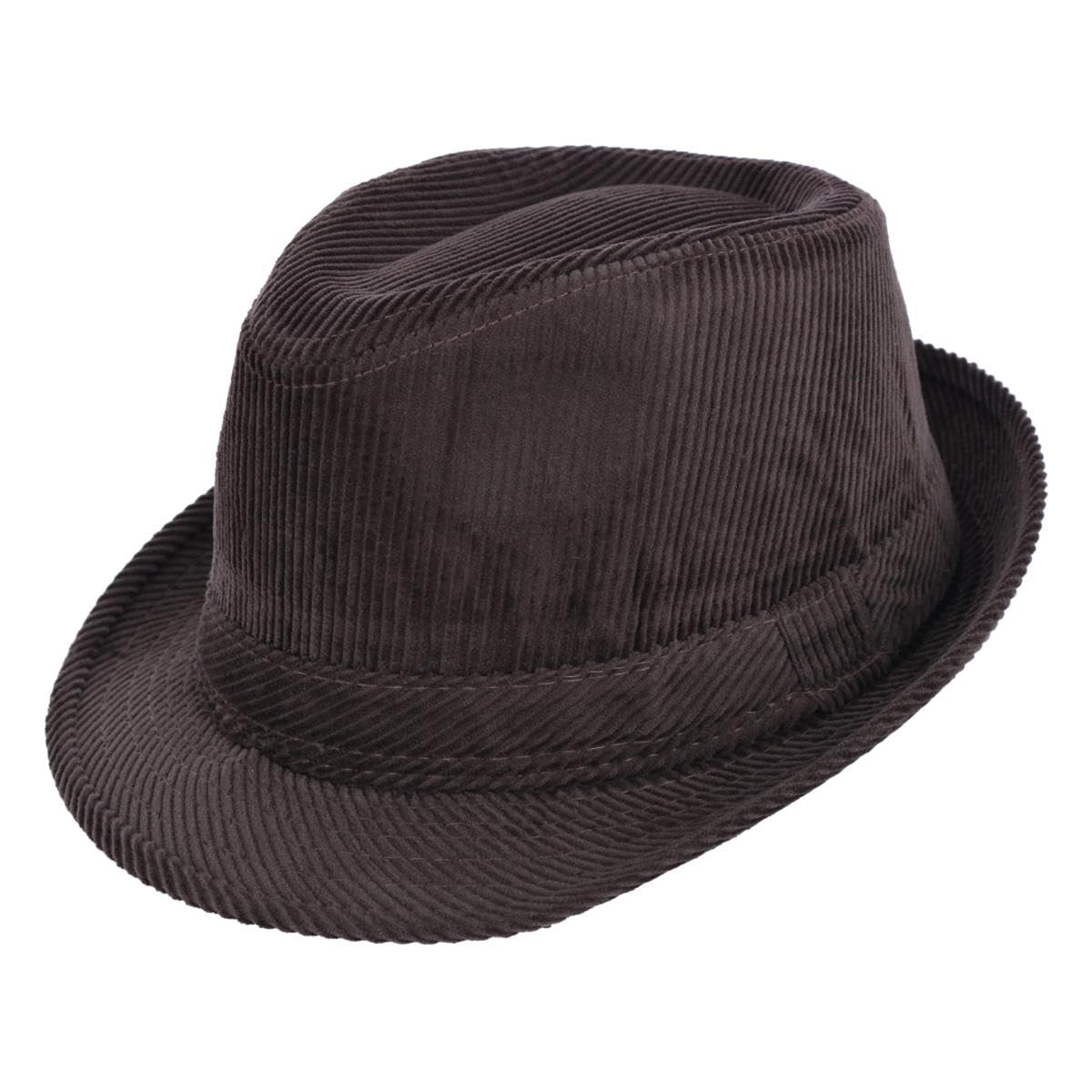 San Diego Hat Co. Men's Brown Corduroy Fedora Hat,