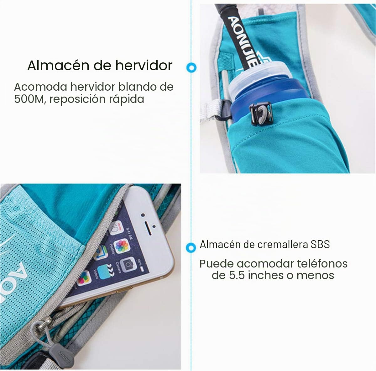 Profesional Hombre Mujer 5L Chaleco de Hidratación Ligero Superior Mochila para Trail Running Ciclismo
