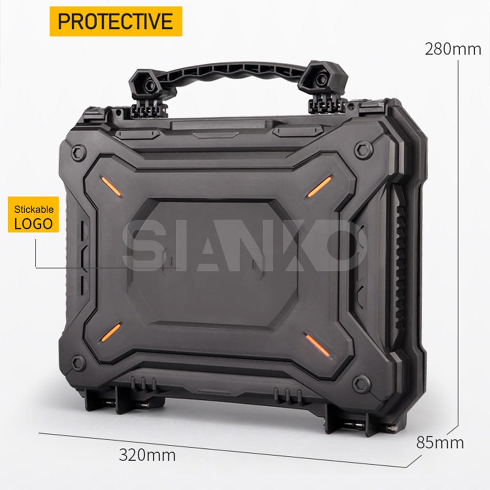 Caja de seguridad táctica para equipo militar, caja de almacenamiento de herramientas, cámara, protección de teléfono móvil, impermeable, a prueba de golpes, funda portátil al aire libre, Black, Talla