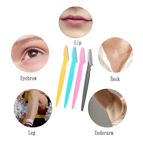 Miniatura 5 de Maquinilla de afeitar facial, 64 piezas de afeitadoras de cejas para mujeres, herramientas de dermaplaning exfoliantes multiusos para cara con