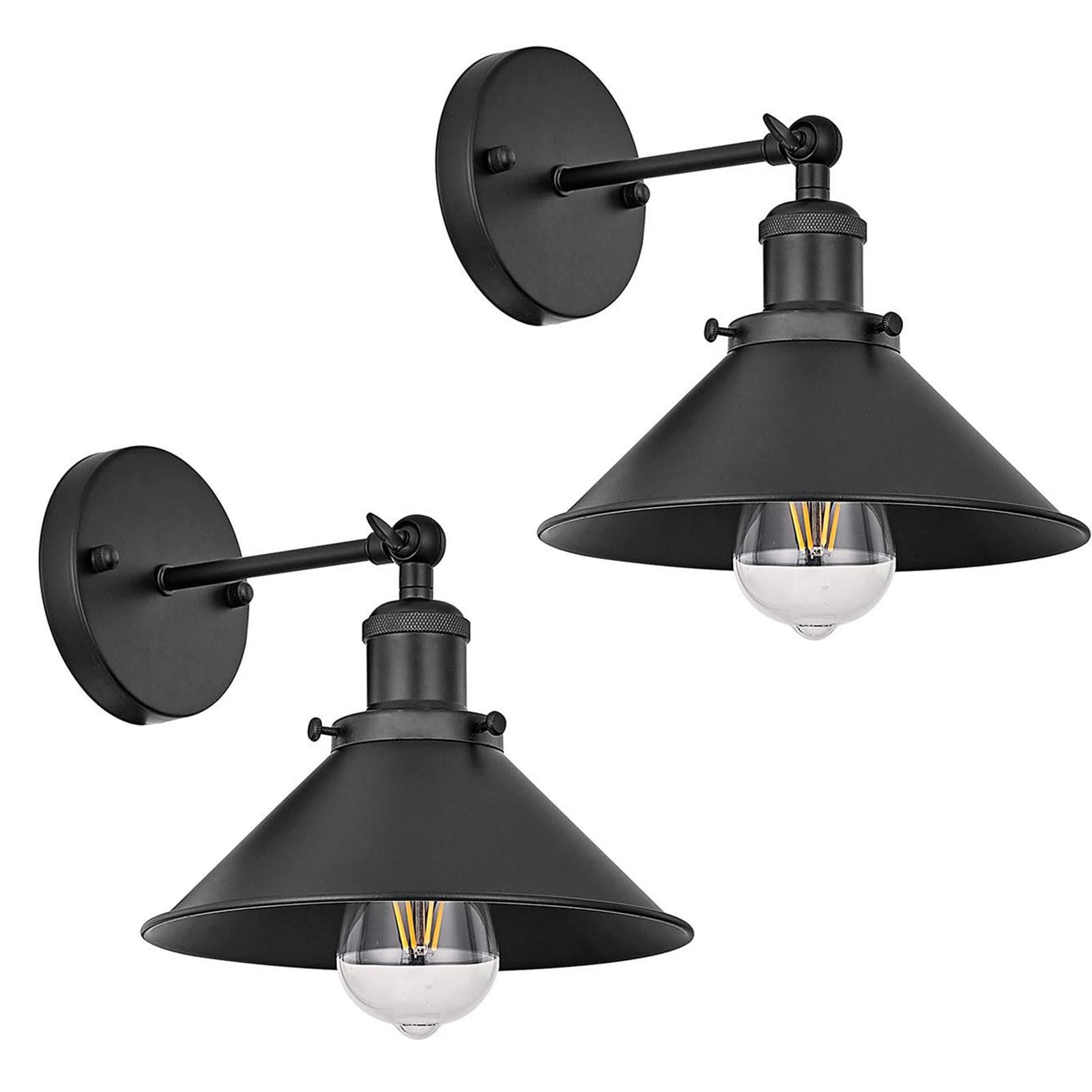 SXSCARKX Industrial Wall Mounted Sconce Bathroom Vanity Light Fixtures - Indoor Lamp with Metal Shade