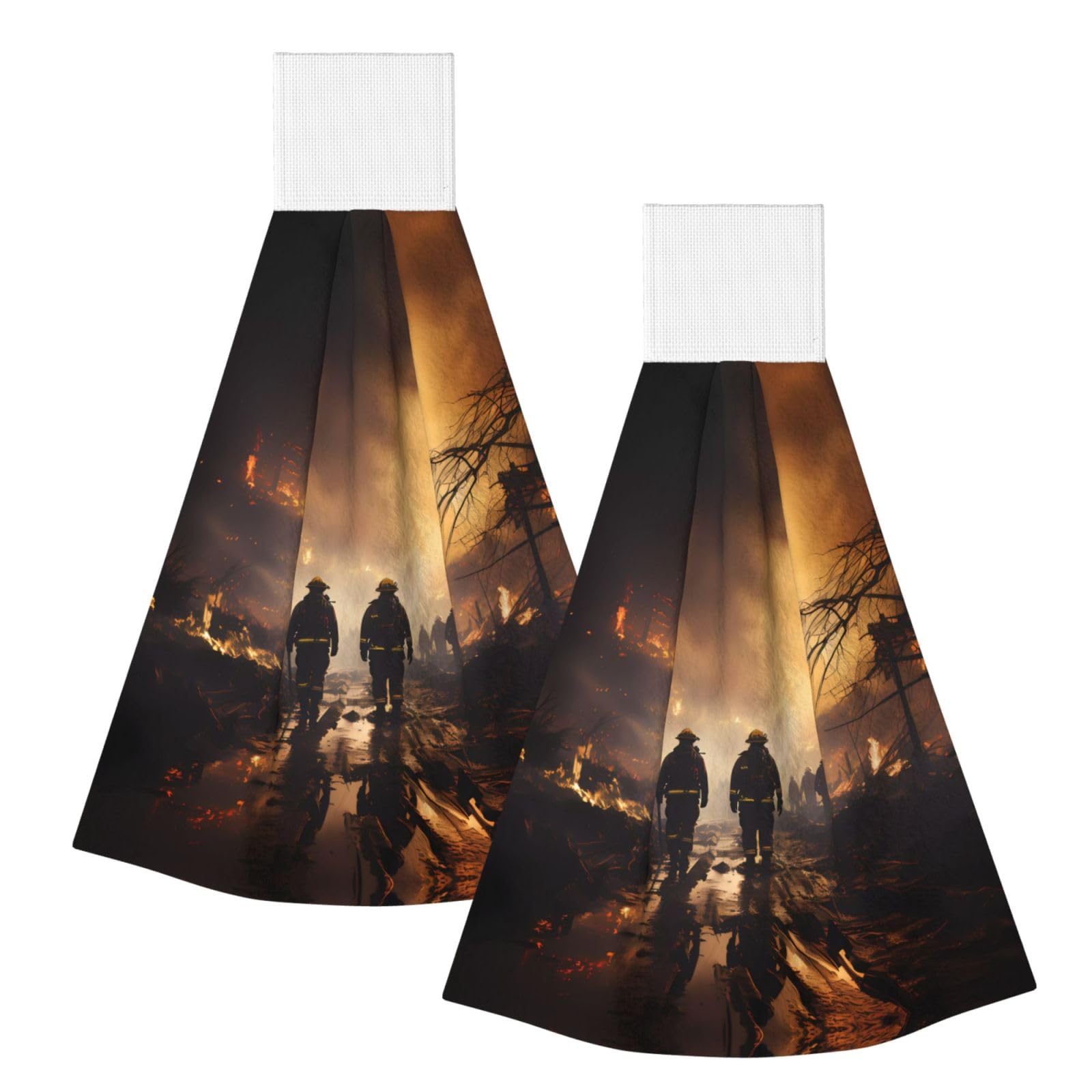 ZQYTGFDC Firefighters fighting fires Highly Absorbent Dish Towels Soft Coral Fleece Wipe