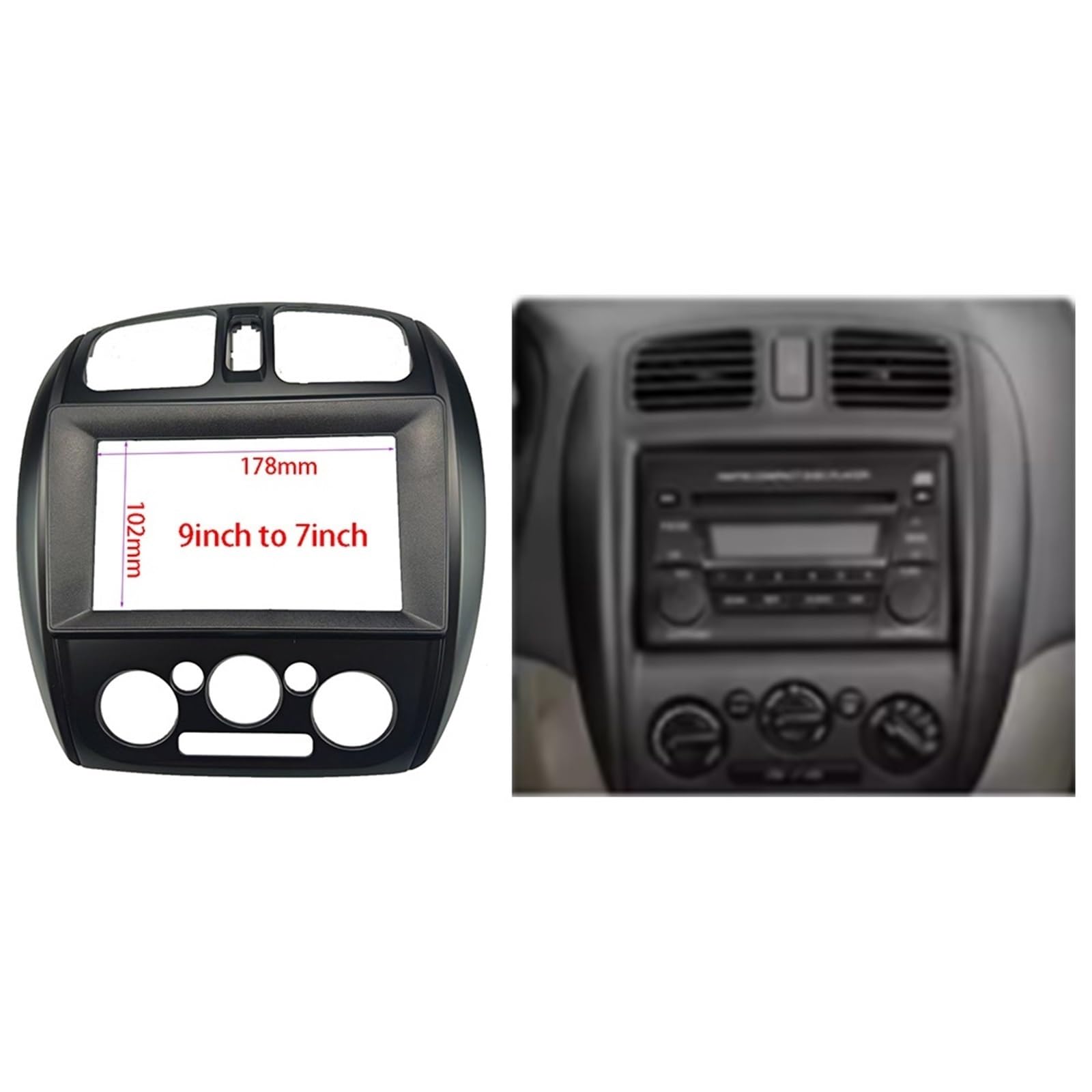 Compatible con Mazda 323 Compatible con Ford Laser Compatible con Haima Freema 2002-2008 (7/9 Pulgadas) Marco Fascia Adaptador Android Radio Audio Marcos para Dispositivos(7INCH Frame)
