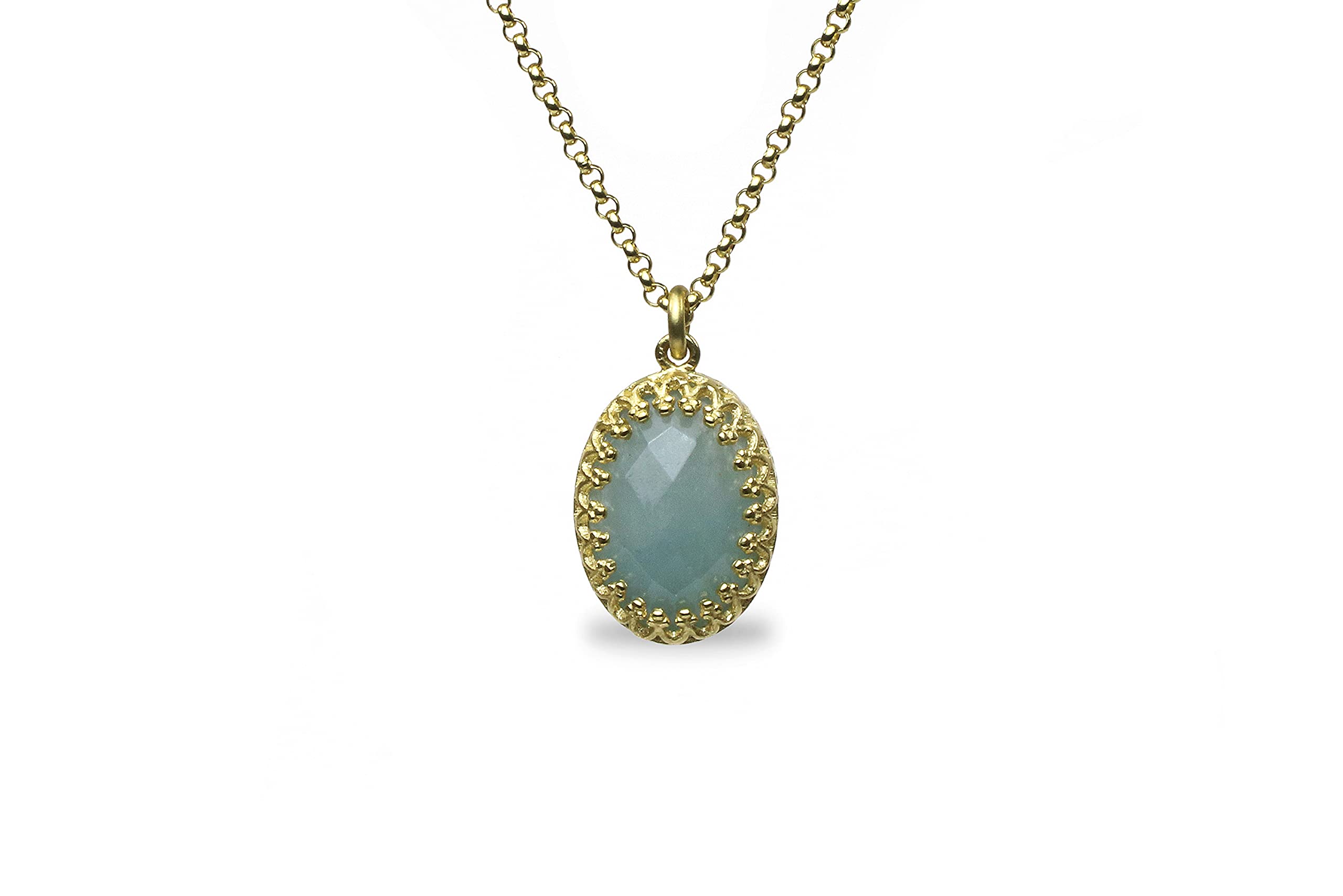 Charmante Aquamarin-Halskette in 14k Gold - Benutzerdefinierte Blaue Halskette für Frauen - Handgefertigte Edelstein-Halsketten, Geburtsstein-Halsketten, Jeden Tag Halsketten - Charmantes Geschenk