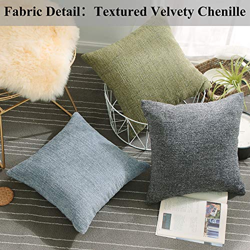 Home Brilliant Cushion Covers 60x60 Chenille Cushion Protectors for Daily Use Super Soft Textured Large Grey Cushions for Bedroom Living Room Set of 2 - Image 2