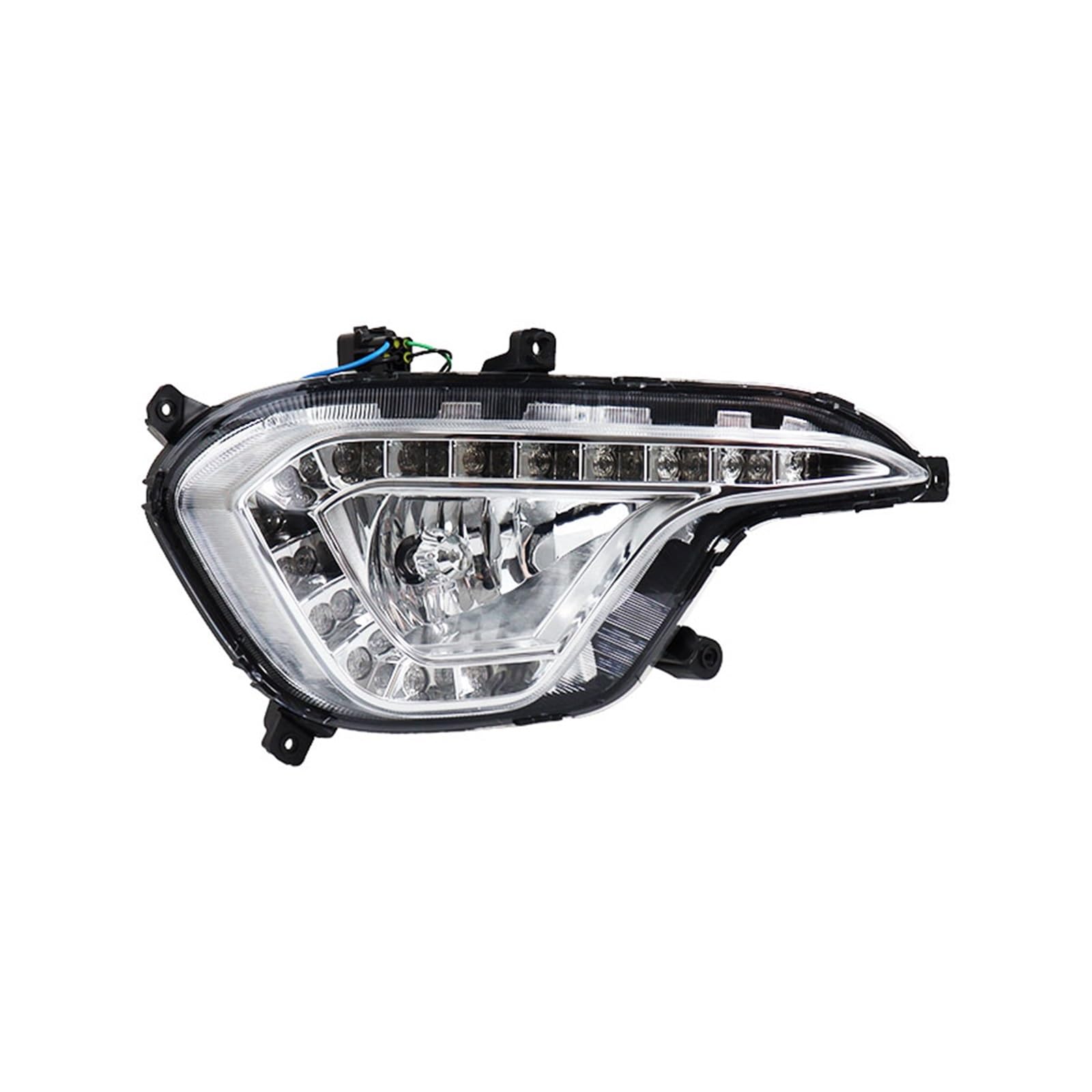 Auto Faro Anteriore Per Hyundai Per Grand Per Santa Fe Per Maxcruz 13-15 Paraurti Anteriore LED Daytime Running Light Fendinebbia Lampada Segnalazione Fari Anteriori(LED Right)