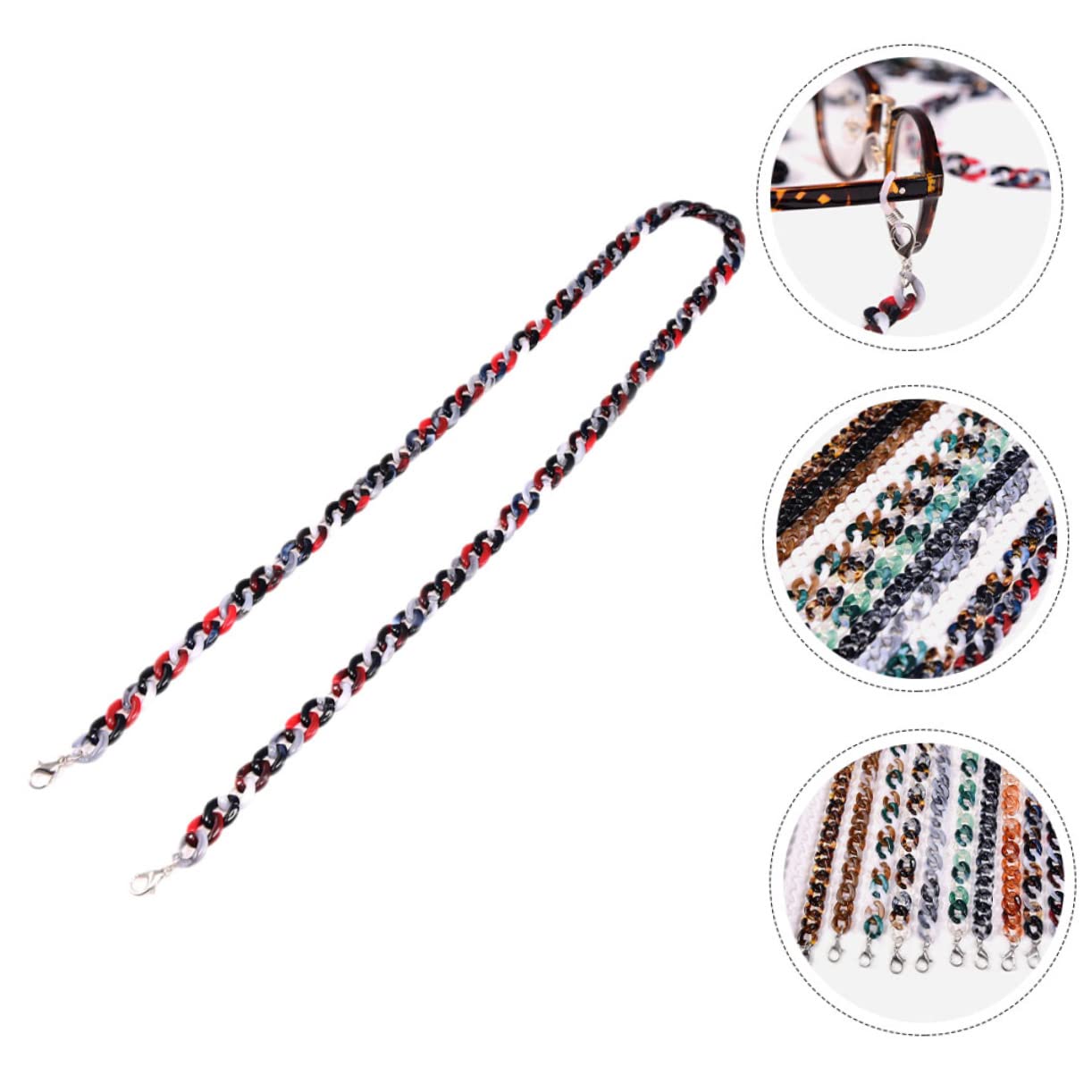 BESTYASH Cadena De Gafas Cordón De Anteojos Ligero Porta Gafas Con Cuentas Lentes Cadenas Titular De Los Anteojos Gafas De Sol Múltiple Gafas Ligeras Hombres Titulares Acrílico
