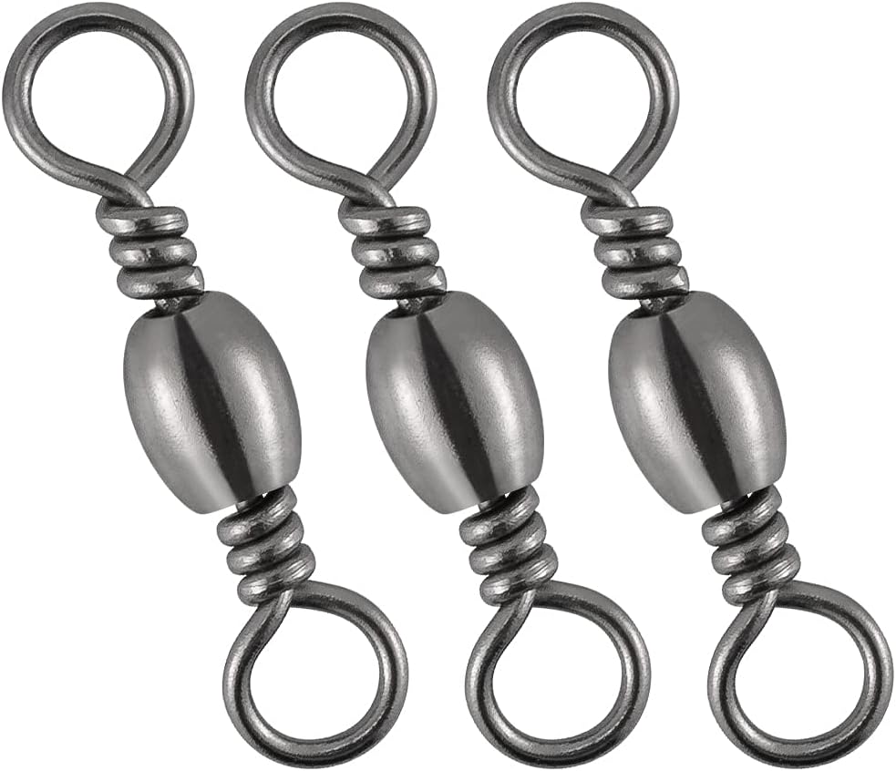 Dr.Fish Barrel Swivels Fishing Tackles, Fishing Swivels for Salwater & Freshwater, Available from #16-#6/0, Leader Line Lure Connector