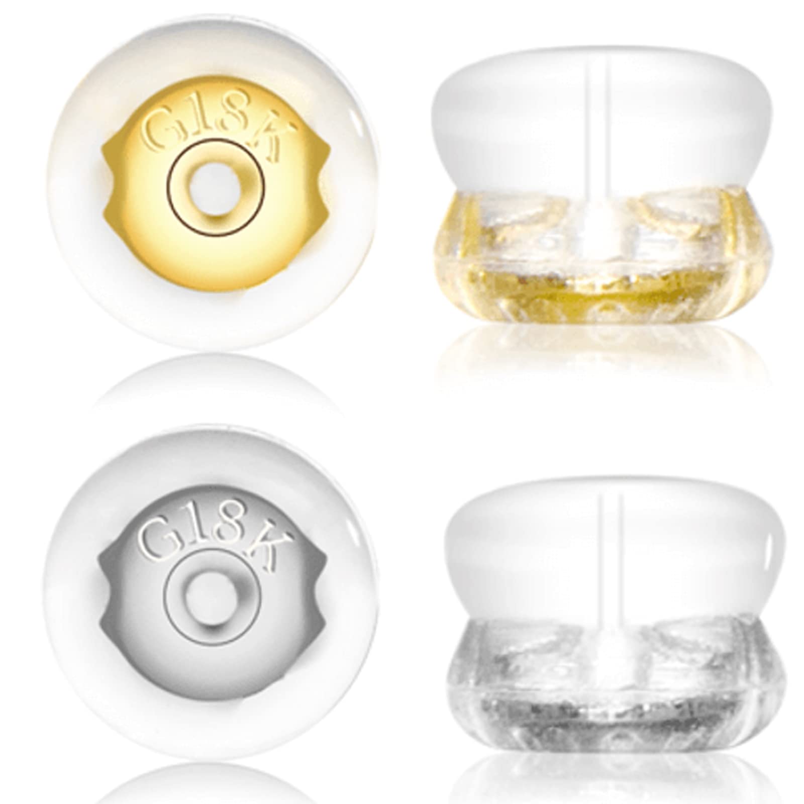 Earring Backs for Droopy Ears,Earring Backings,18K Gold Clear Earring Backs