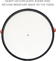 Vista 4 de Flavehc Olla holandesa con tapa, horno holandés de hierro fundido de 4 cuartos de galón para hornear pan, horno holandés de hierro fundido esmaltado