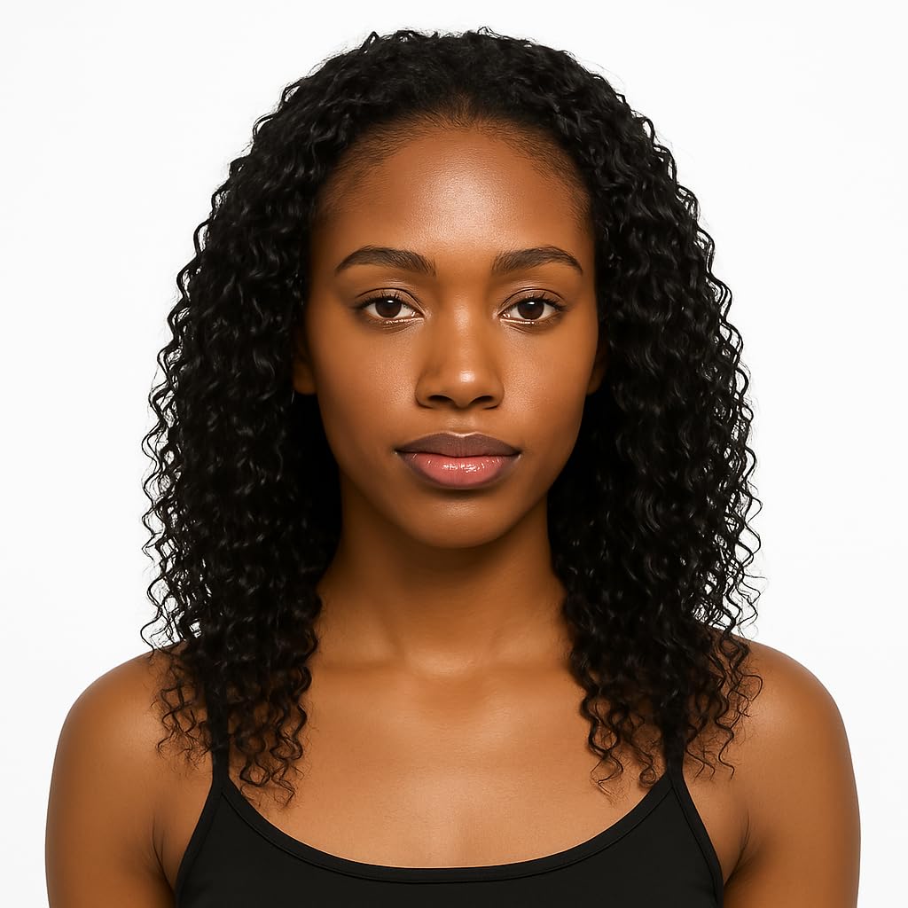 Michelle Young Quick Weave Synthetic Curly Half Wig for Black Women (#1B Natural Black)