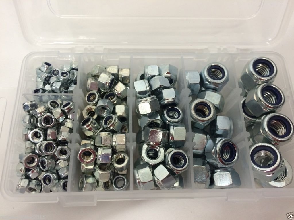237 PCS Hexagon Nyloc Locking Nut Set M4~M12 Assortment High Vibration