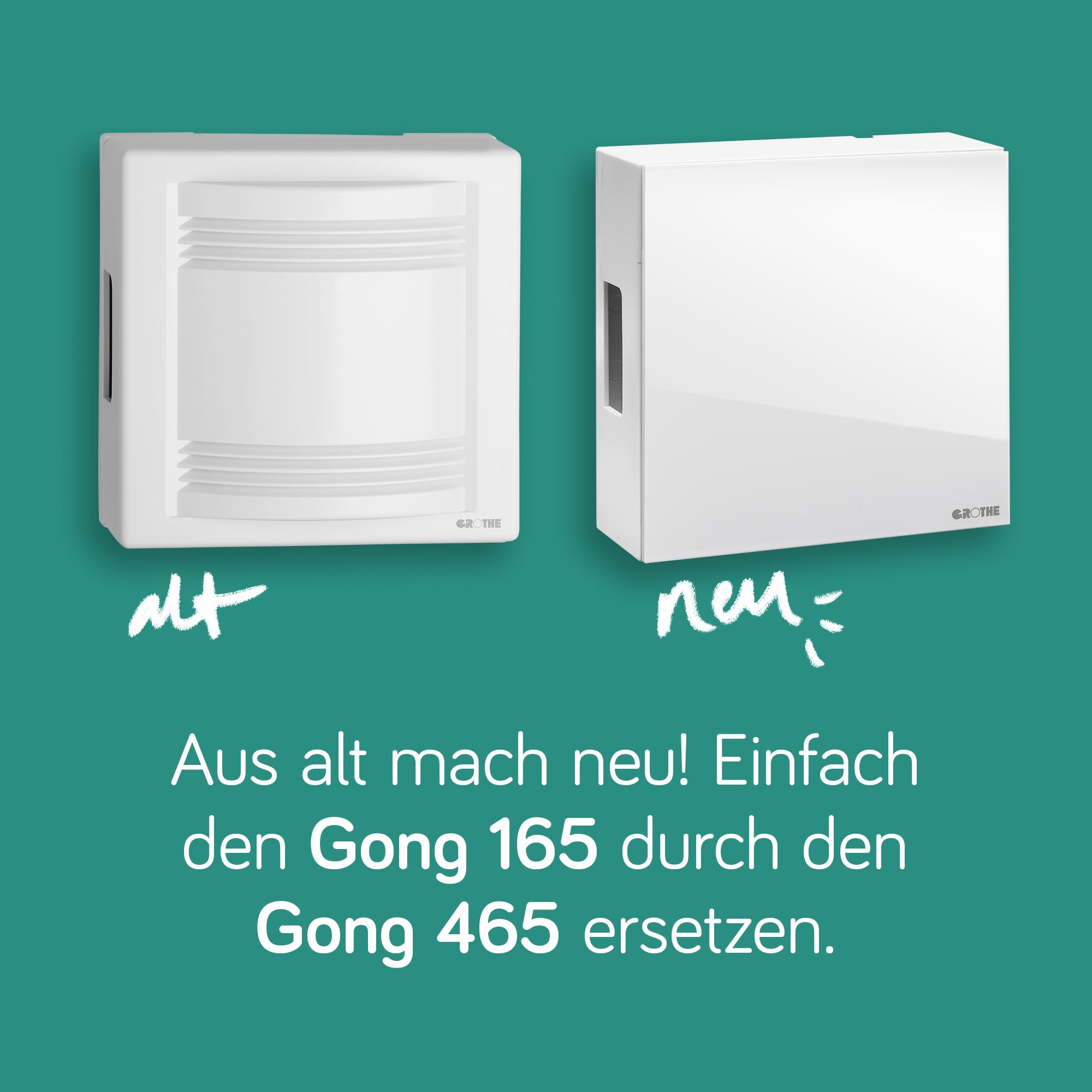 Grothe 44466 dzwonek gong 8-12V 83 dBA biały
