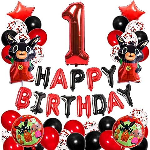 Bing Bunny Party Decoration, 38 Pieces Bing Bunny Balloons, Bing Bunny Balloons Birthday Decoration Set, for Bing Themed 1st Birthday Party Supplies Girls Boy Children Party Decoration Cover