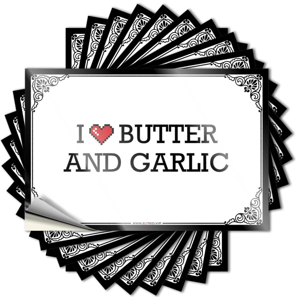 Country, Sticker Funny Garage Quote Stickers, Fun No Residue Decals for Luggage | Interior Party Favor Custom I Love Butter and Garlic(6X9CM)