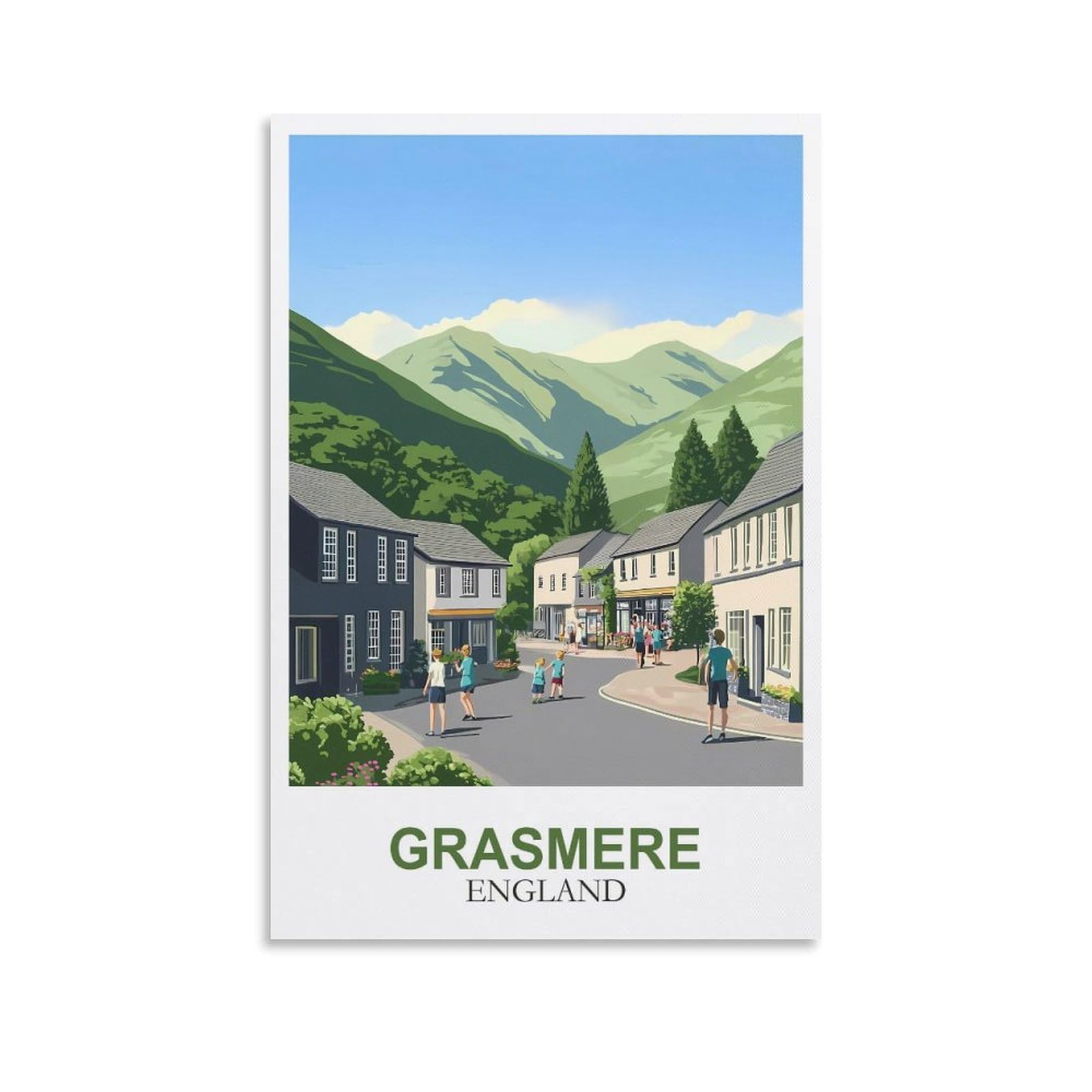 EZMLFA 5D Diamond Art Kits for Beginner,Grasmere England Kits for Adults and Kids, Full Drill Round Rhinestone Paint with Diamonds,DIY 5D Diamond Art 40x40cm