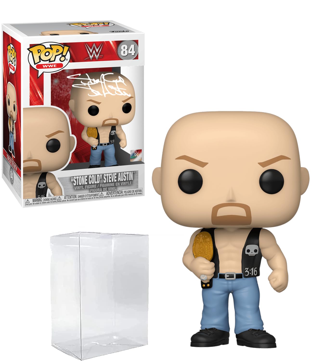 FUNKO POP WWE 84 STONE COLD ストーンコールド Stone Cold Steve Austin #84 Facsimile Signed Reprint Laser