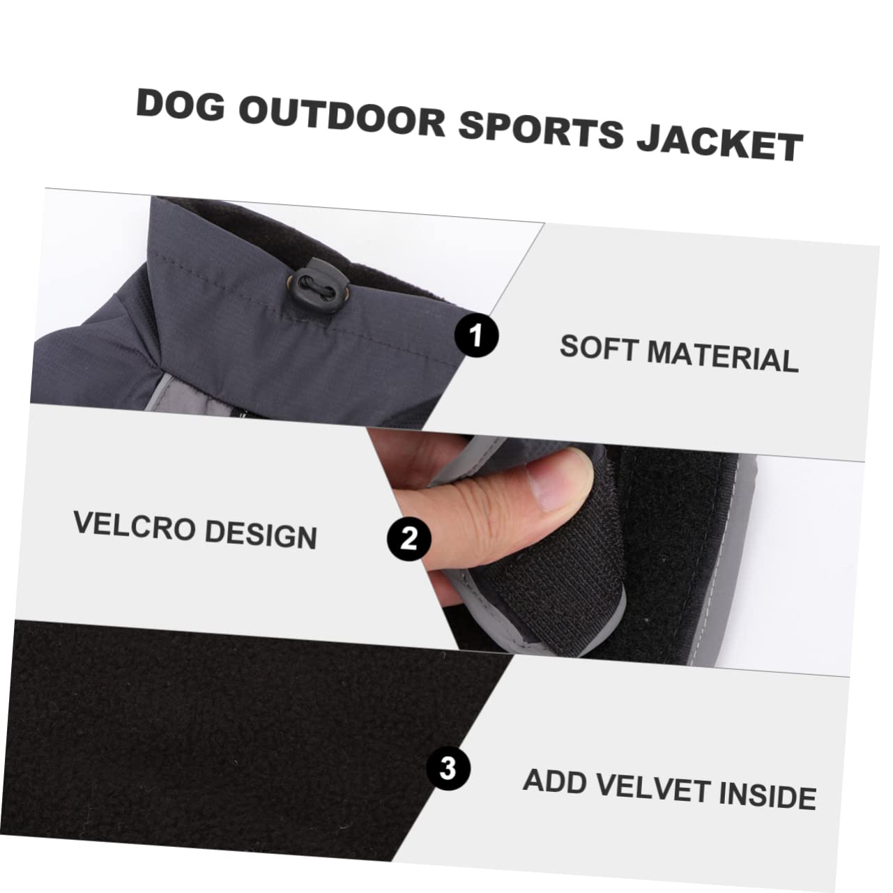 POPETPOP Hundemantel für Große Hunde mit Verstellbarem Geschirr Warmes Polyester Winterjacke für Hunde bei Regen und Outdoor Fotos in Schwarz XXXL
