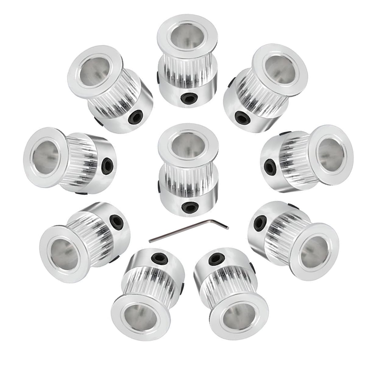 Newwish GT2 Pulley 20 Teeth 8mm Bore 10mm Width 20 Tooth Timing Pulley Wheel 8mm Bore for 3D Printer 9mm/10mm Width GT2 Timing Belt.(10pcs)