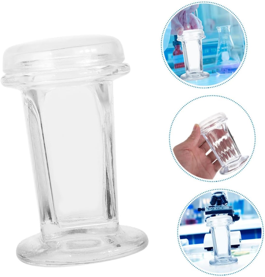 Alipis Glass Staining Jars 3pcs Lids 60ml Capacity for Microscope Slides Storage