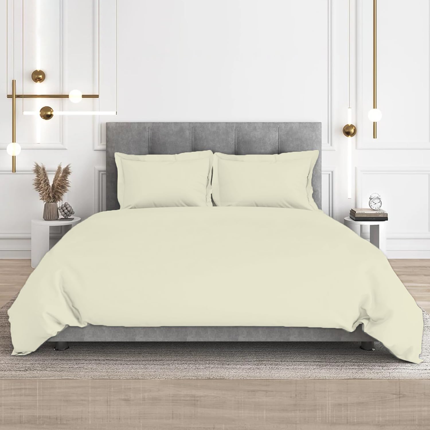 CharlottelyHues 3 Piece Duvet Set Egyptian Cotton King/Cal King (Ivory)