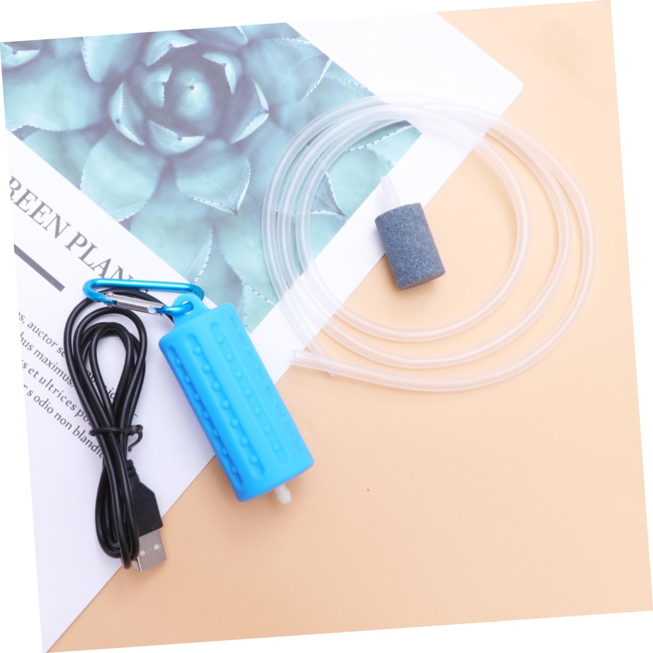 Housoutil Lot De 3 Petites Pompes À Bulles Alimentées pour Aquarium Réservoir Silencieux Pompe À Air À Tuyau D' Hydroponique Ciel