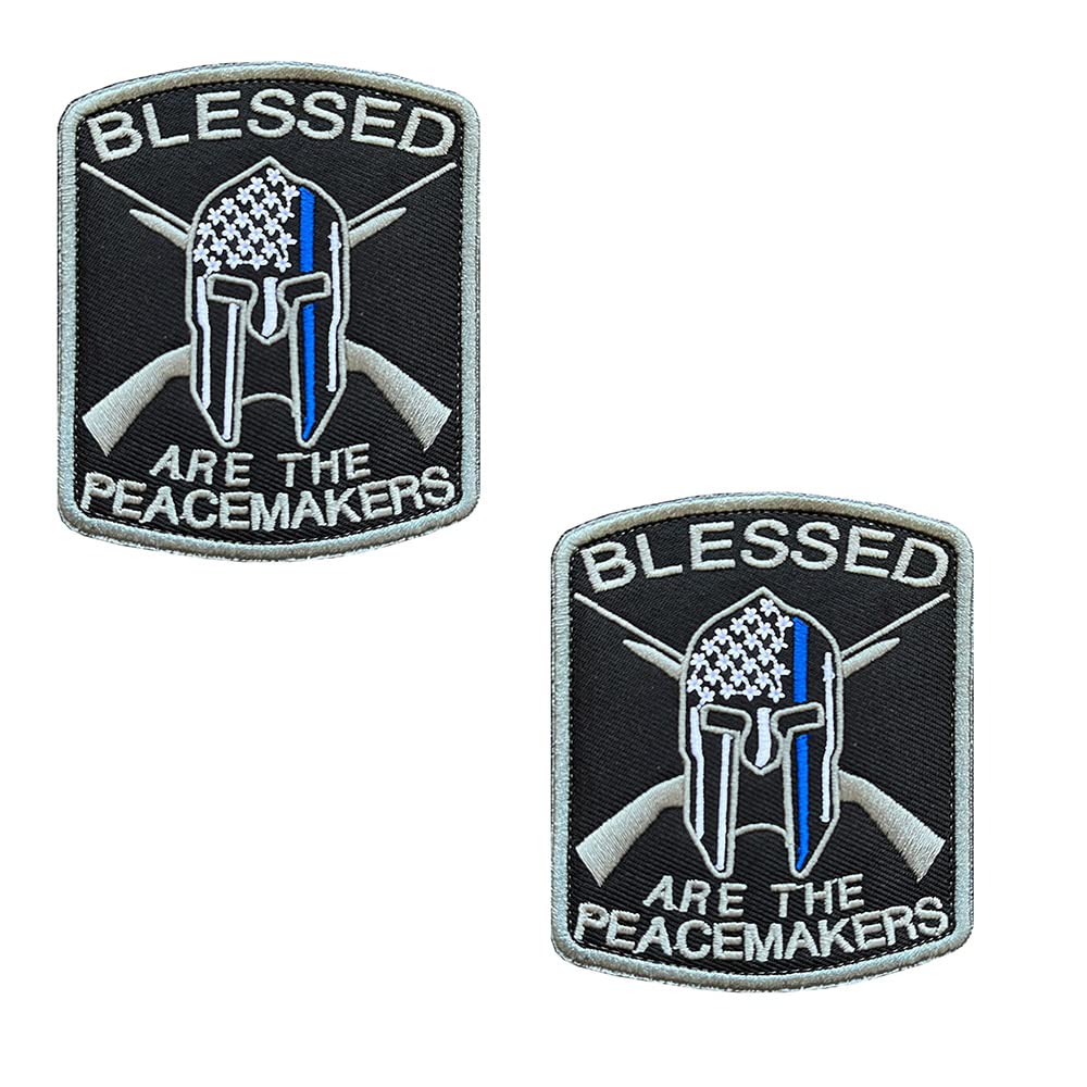 2pcs Blessed Are The Peacemakers Badge Patch Airsoft Patch Appliqué Compatible with Velcro Straps for Clothing Backpacks Vest Military Tactical Accessories