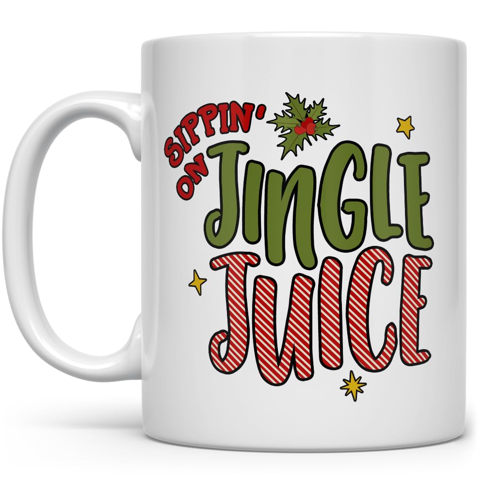LoftipopJingle Juice Christmas Holiday Coffee Mug, Fun Festive Gift Cup for Women Men Friend Coworker Mom Daughter (11oz)