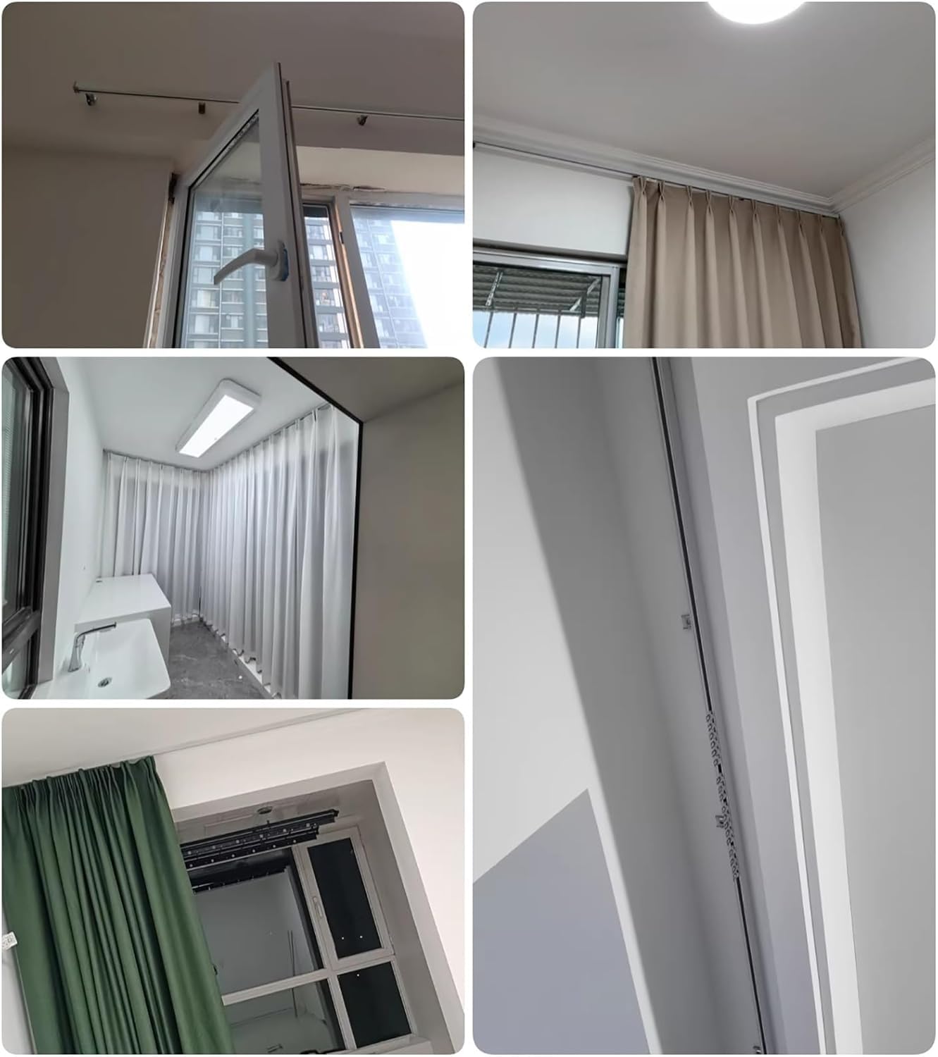 Aluminiowy pojedynczy karnisz, zestaw szyn do bezszwowej przegrody przesuwnej, 3,5 m, do montażu sufitowego, do kampera/szpitala, srebrne wykończenie