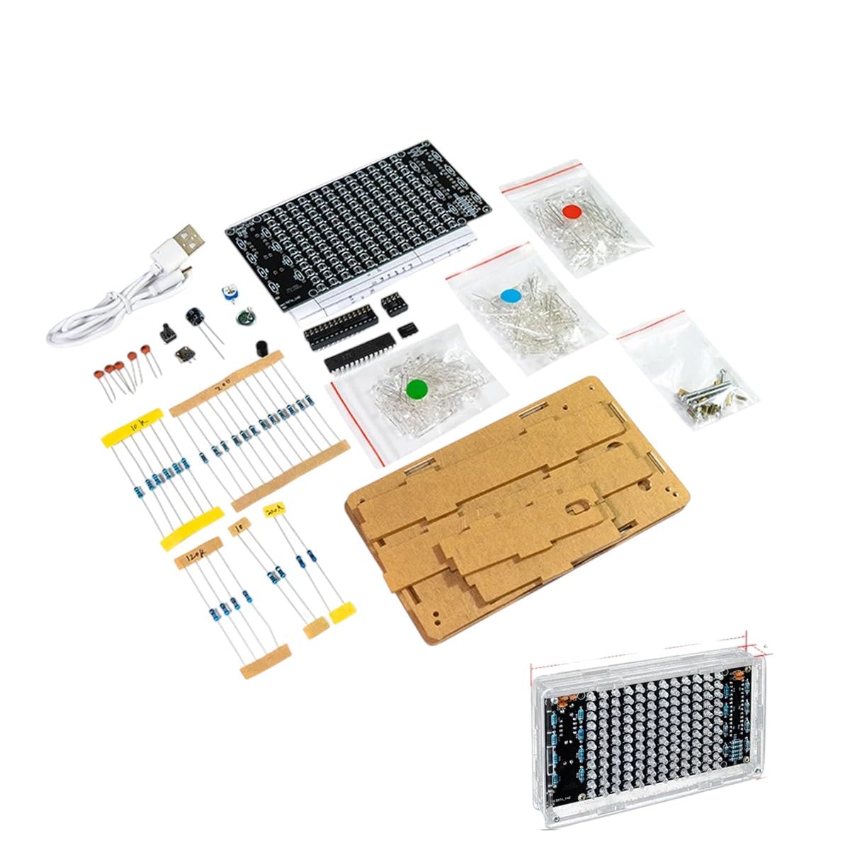 Generic Hu-052 LED Music Spectrum Display DIY Kit components