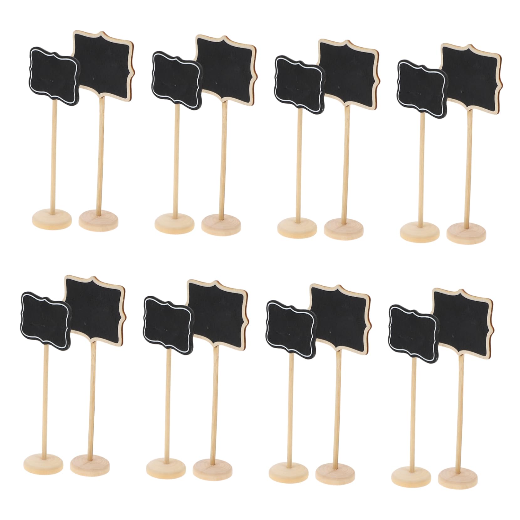 HOMSFOU 16Pcs Mini Birch Chalkboards Decorative Blackboard Signs for Message Sharing for Rooms Weddings Parties and Home Decor
