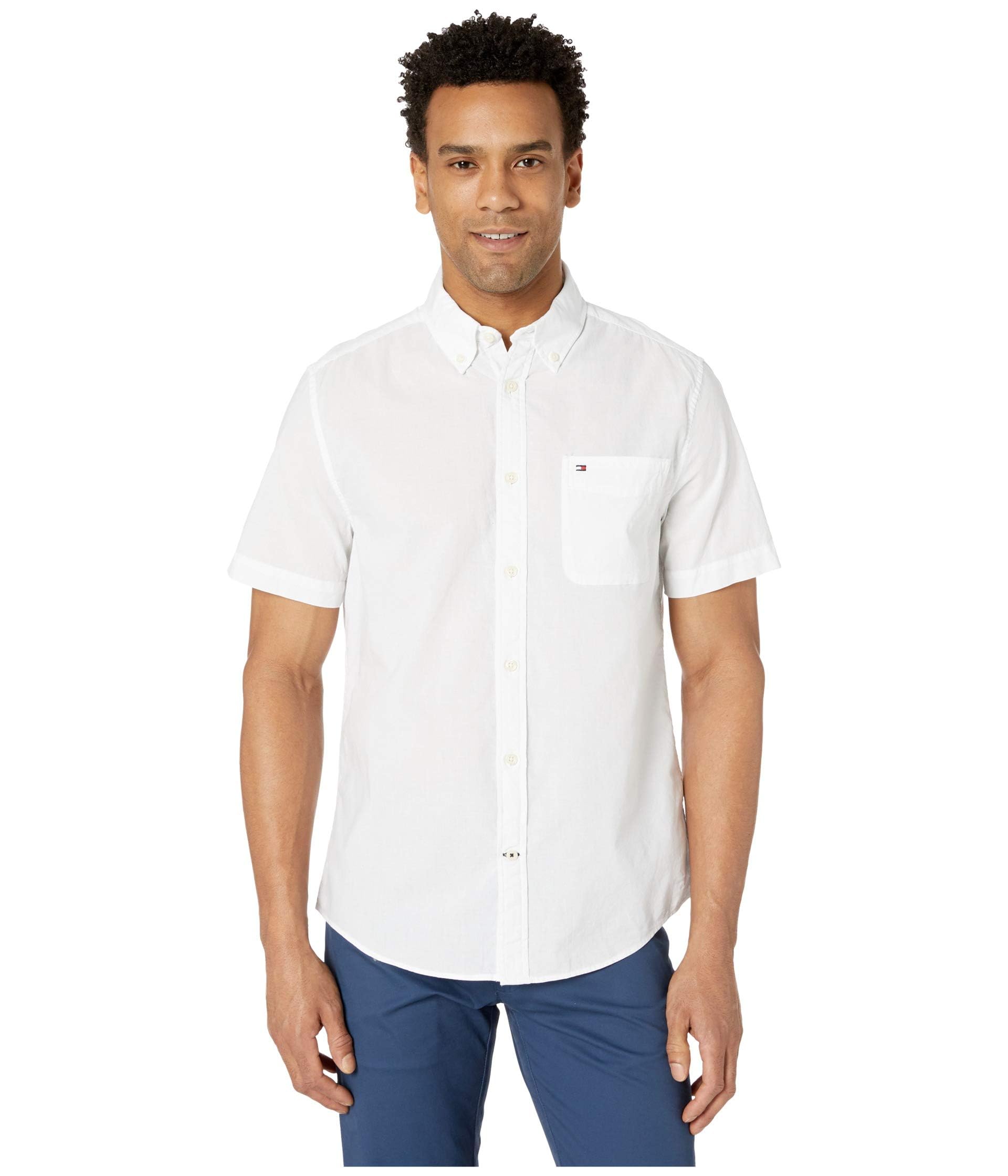 Men's Short Sleeve Casual Button Down Shirt in Custom Fit